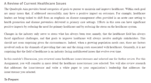 A Review of Current Healthcare Issues