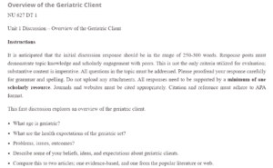 Overview of the Geriatric Client