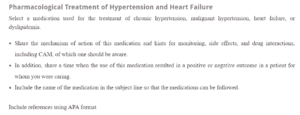 Pharmacological Treatment of Hypertension and Heart Failure