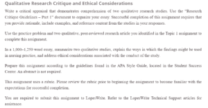 Qualitative Research Critique and Ethical Considerations