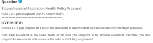 Biopsychosocial Population Health Policy Proposal.