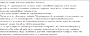 Health Concern and Associated Best Practices