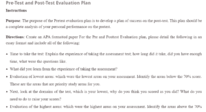 Pre-Test and Post-Test Evaluation Plan