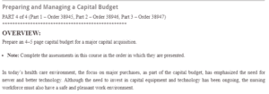 Preparing and Managing a Capital Budget