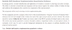 Bedside Shift Handover Implementation Quantitative Evidence