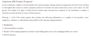 Capstone EBP Project Proposal