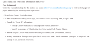 Concepts and Theories of Health Behavior