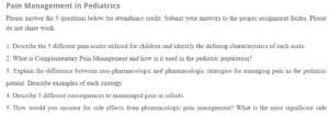 Pain Management in Pediatrics