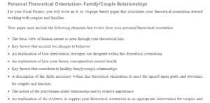 Personal Theoretical Orientation- Family/Couple Relationships