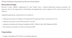 Policy Initiatives by America Nurses Association