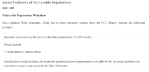 Social Problems of Vulnerable Populations