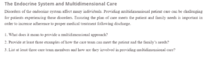 The Endocrine System and Multidimensional Care