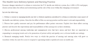 The Health Care Delivery System and Nursing Practice