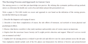 The Nursing Process and Approach to Cancer Care