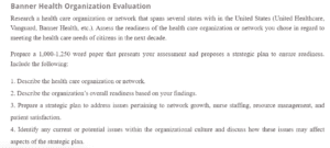 Banner Health Organization Evaluation