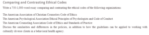 Comparing and Contrasting Ethical Codes