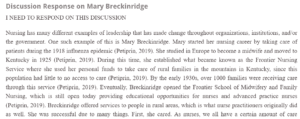 Discussion Response on Mary Breckinridge