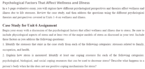 Psychological Factors That Affect Wellness and Illness