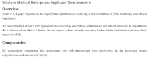 Western Medical Enterprises Applicant Questionnaire