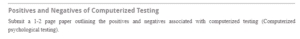 Positives and Negatives of Computerized Testing