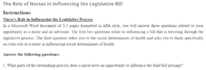 The Role of Nurses in Influencing the Legislative Bill