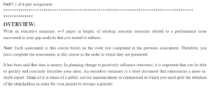 An Executive Summary of the Relevant Outcome Measures