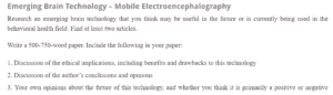 Emerging Brain Technology - Mobile Electroencephalography