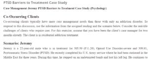 PTSD Barriers to Treatment Case Study