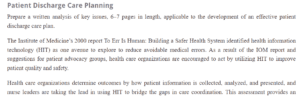 Patient Discharge Care Planning