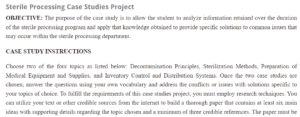 Sterile Processing Case Studies Project