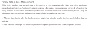 Family Role in Case Management