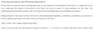 Pharmacokinetics and Pharmacodynamics