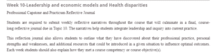 Week 10-Leadership and economic models and Health disparities